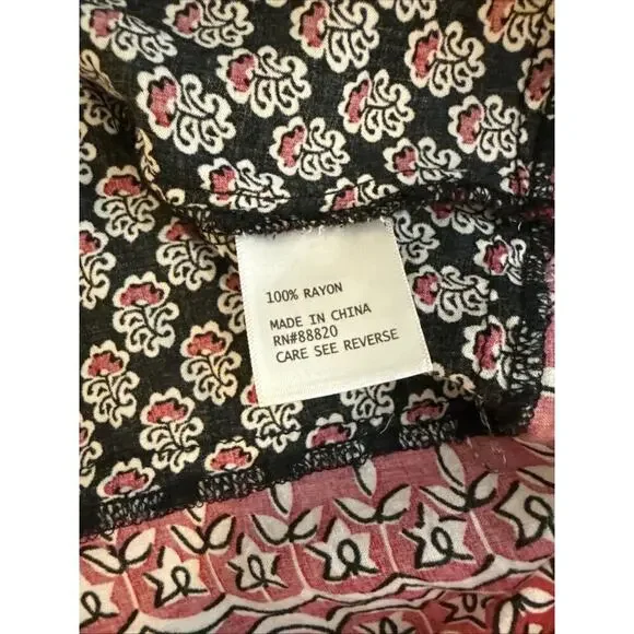 Saint Tropez West Top Womens 2x Boho Red & Blue Colorful 3/4 Length Sleeves - Picture 8 of 11